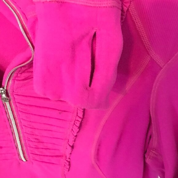 Lululemon fuchsia 1/4 zip athletic long sleeve, 6 - Picture 4 of 11